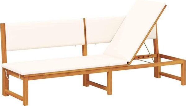 Lettino da sole con cuscino Olio Naturale 200 x 57 x 75cm
