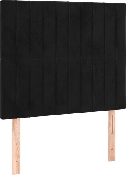 Testiera Nera 100x5x118/128 cm Velluto