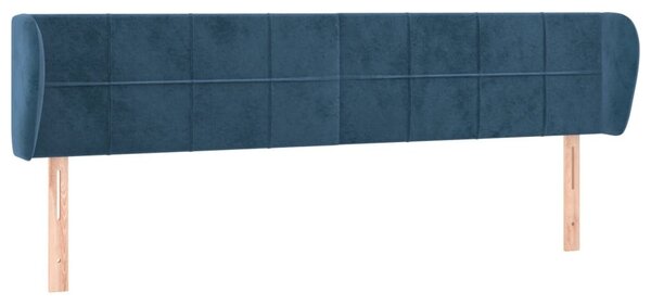 Testiera ad Orecchio Blu Scuro 183x23x78/88 cm in Velluto