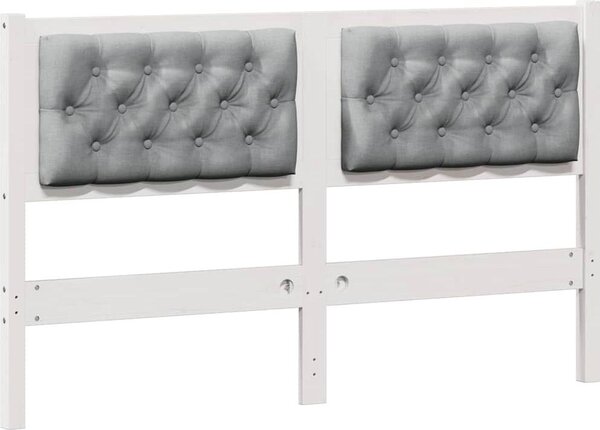 Testiera Bianco e grigio chiaro 140 cm Legno di pino massello