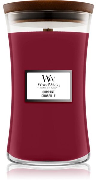 Woodwick Currant candela profumata con stoppino in legno 609,5 g