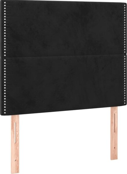 Testiera Nera 100x5x118/128 cm Velluto