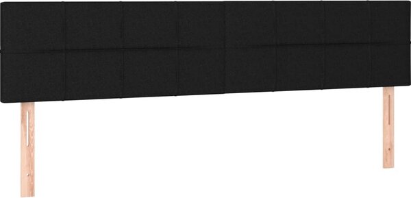 Testiera Nera 200x5x78/88 cm in Tessuto