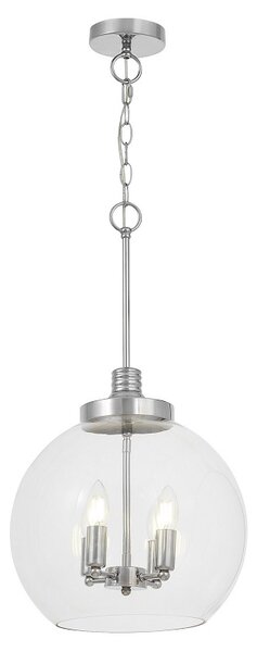 Lampada moderna a sfera con punti luce a candela cromata BELLARIA