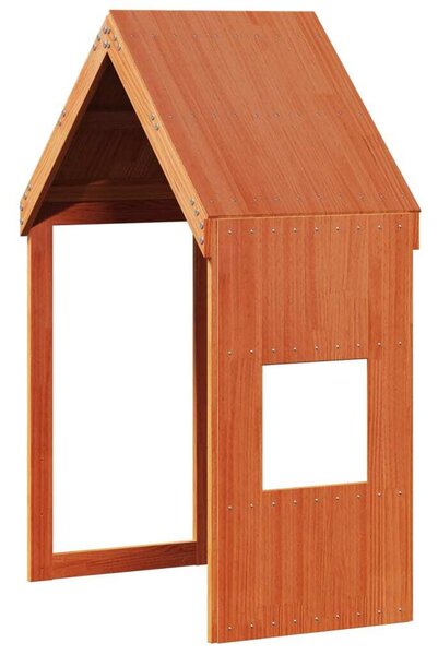 Tetto Letto Bambini Marrone Cera 55x84x132 Legno Massello Pino
