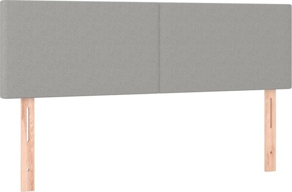 Testiera Grigio Chiaro 144x5x78/88 cm in Tessuto