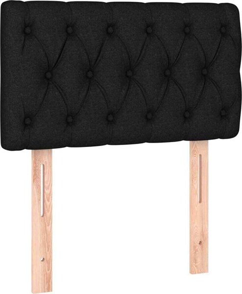 Testiera Nera 80 x 7 x 78/88 cm in Tessuto