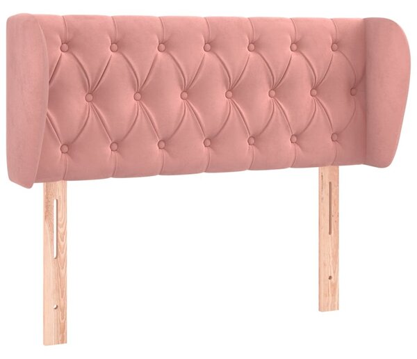 Testiera ad Orecchio Rosa 103x23x78/88 cm in Velluto