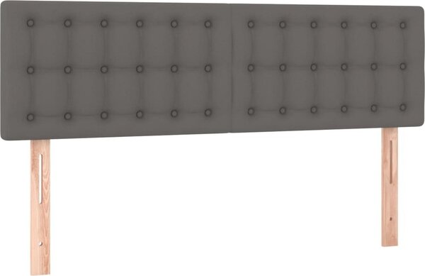 Testiera Grigio 144x5x78/88 cm in Pelle finta