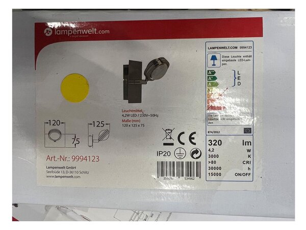 Lampenwelt - Applique a LED PABLOS LED/4,2W/230V