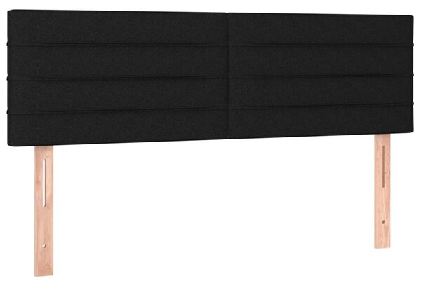 Testiera Nera 144x5x78/88 cm in Tessuto