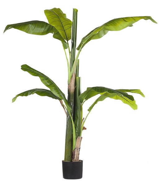 Albero di banano artificiale in vaso verde e Nero sintetico 154 cm materiale decorativo accessorio per interni Beliani