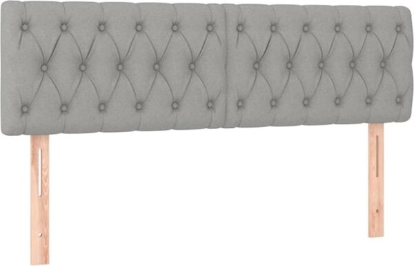 Testiera Grigio Chiaro 144x7x78/88 cm in Tessuto