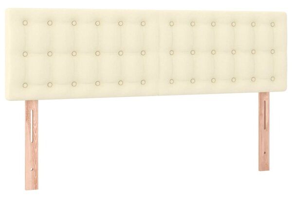 Testiera Crema 144x5x78/88 cm in Pelle finta