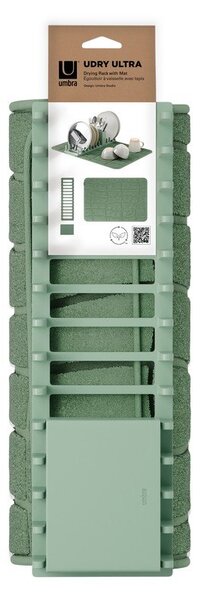 Tappetino scolapiatti verde polveroso in plastica 61x43 cm Udry – Umbra