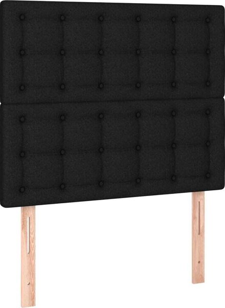 Testiera Nera 90x5x118/128 cm Tessuto
