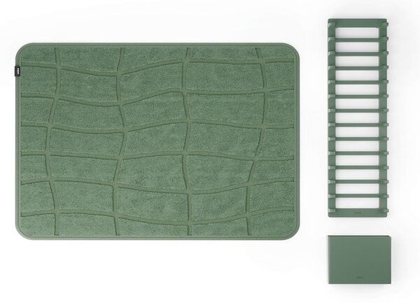 Tappetino scolapiatti verde polveroso in plastica 61x43 cm Udry – Umbra