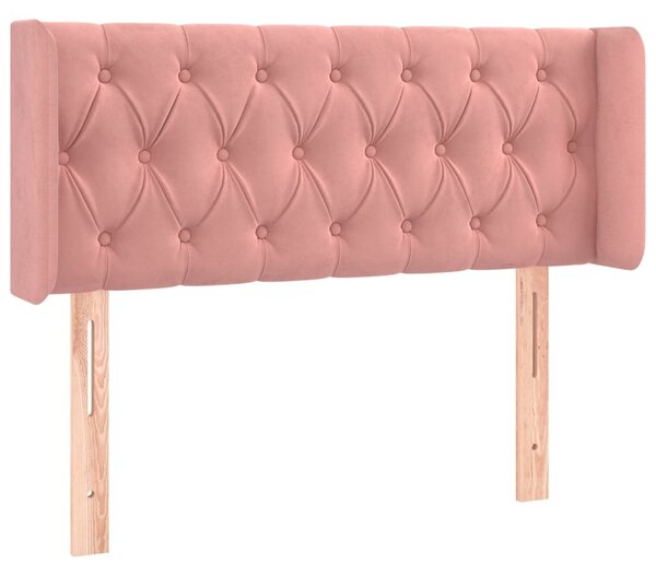 Testiera ad Orecchio Rosa 103x16x78/88 cm in Velluto