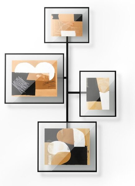 Cornice nera lucida in metallo/in vetro da appendere 57x99 cm Flute – Umbra