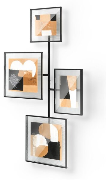 Cornice nera lucida in metallo/in vetro da appendere 57x99 cm Flute – Umbra