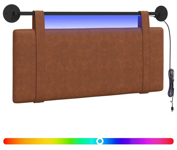 Testiera sospesa Con luce LED MarronePoliuretanoAntico