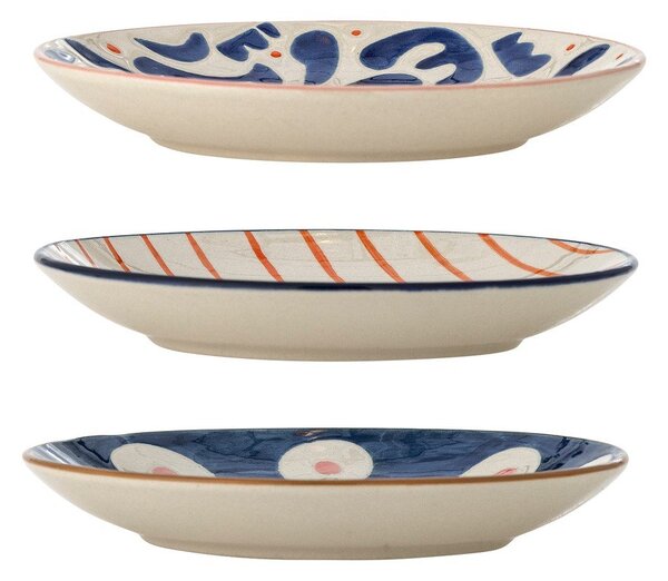 Set di piatti da dolce bianchi/blu in gres 3 pz ø 16 cm Eviaya – Bloomingville