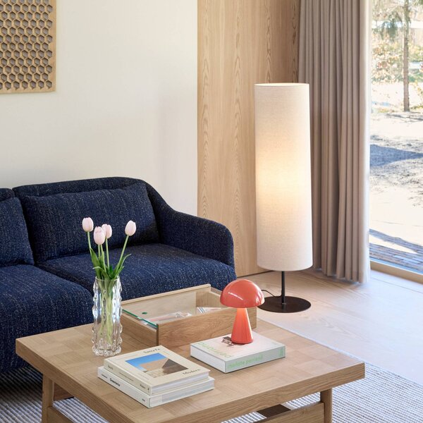 Hübsch Lampada da terra Sable, Crema / Ambra, Soggiorno / Sala da pranzo, Tessuto / Stoffa / Seta, Design, Lampada da terra