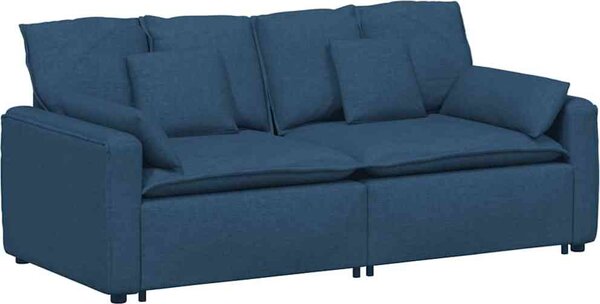Divano Modulare con Cuscini Blu