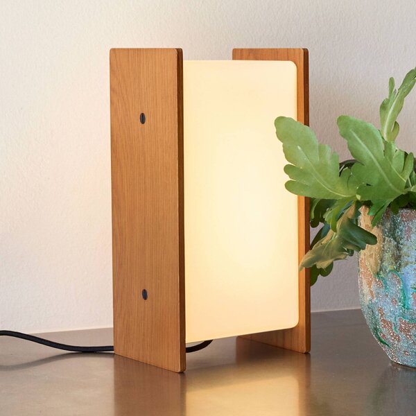 Hübsch Lampada da tavolo Sabi, dimmerabile, Bianco / Opale, Soggiorno / Sala da pranzo, Legno, Design, Lampada da tavolo
