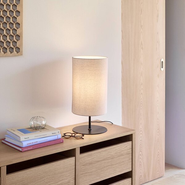 Hübsch Lampada da tavolo Sable, Crema / Ambra, Soggiorno / Sala da pranzo, Tessuto / Stoffa / Seta, Design, Lampada da tavolo