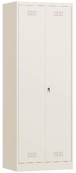 VivaGarden Armadio da Esterno/Balcone in Acciaio 2 Ante 4 Ripiani Dimensioni 60x40x165 cm colore Crema