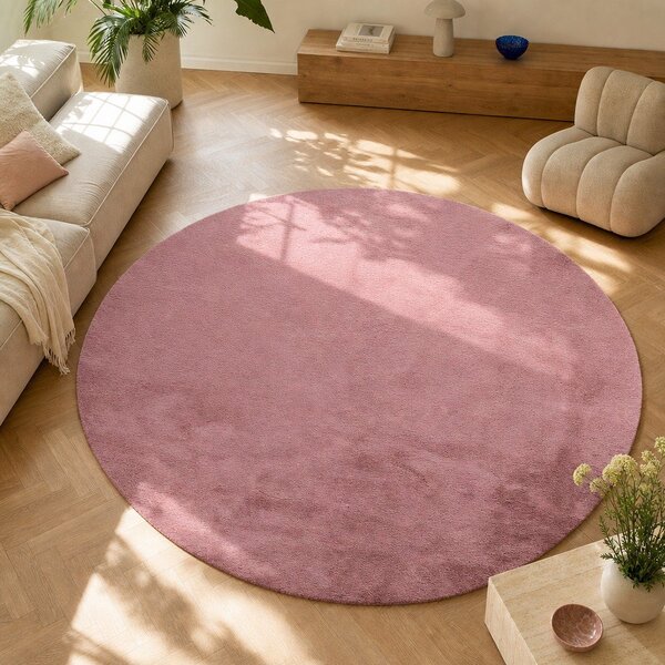 Tappeto rosa , Ø 120 cm Fox Liso - Universal