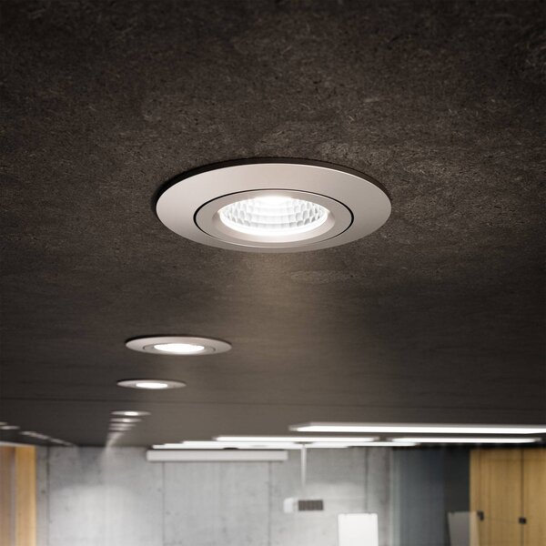 Sigor LED spot da incasso a soffitto Diled, Ø 8,5 cm, 10 W, 3.000 K, acciaio