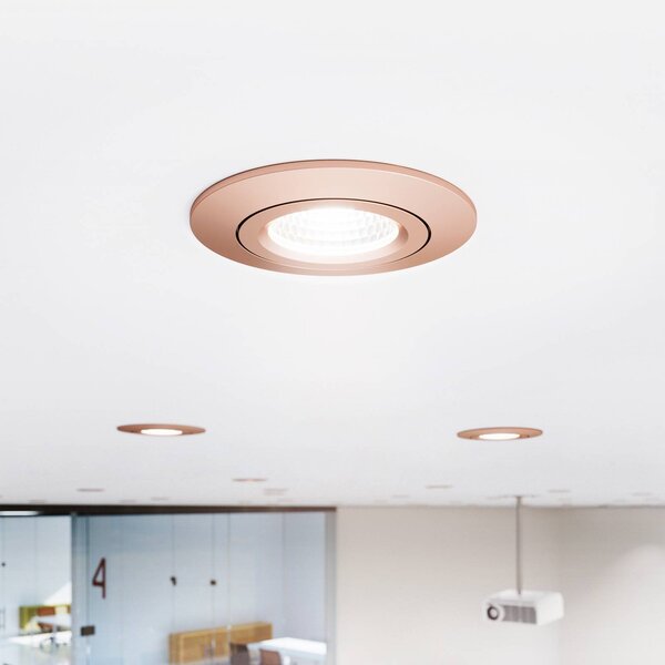 Sigor Spot LED da incasso a soffitto Diled, Ø 8,5 cm, 6 W, Dime LED, rosé