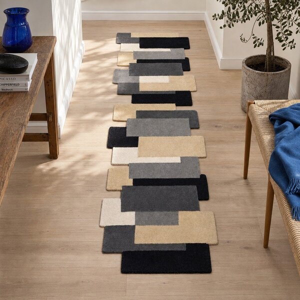 Passatoia grigia in lana 60x230 cm Collage – Flair Rugs
