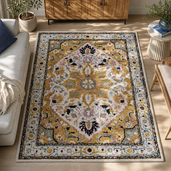 Tappeto in lana gialla 160x230 cm Dahlia - Flair Rugs