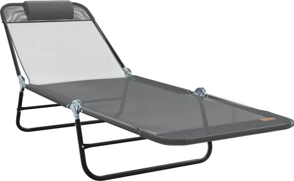 Lettino prendisole pieghevole Grigio 182 x 55 x 85,5 cm