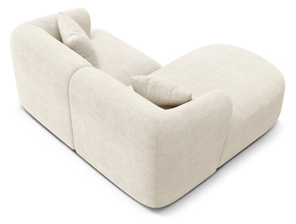 Divano angolare beige (con penisola a sinistra/con chaise lounge) con rivestimento in velluto a coste Campi – Cosmopolitan Design