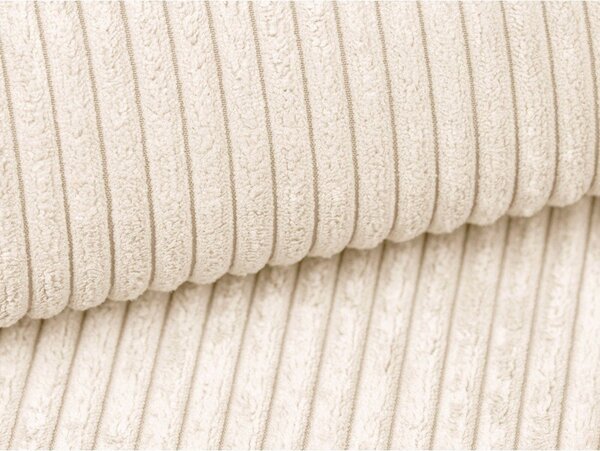 Divano angolare beige (con penisola a sinistra/con chaise lounge) con rivestimento in velluto a coste Campi – Cosmopolitan Design