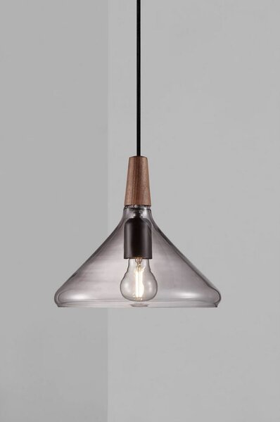 Lampadario NORDLUX Nori con vetro fumé, Variante: Ø 270 x 245 x 3000 mm, E27, 40 W, fumé