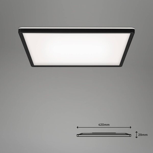 Briloner Plafoniera LED Slim smart nera Dime 42x42cm