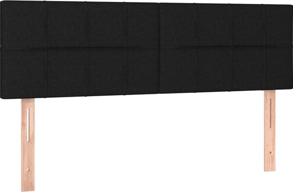 Testiera Nera 144x5x78/88 cm in Tessuto
