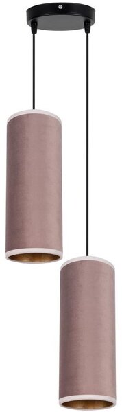 Lampadario a sospensione con filo AVALO 2xE27/60W/230V diametro 20 cm rosa