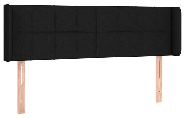 Testiera ad Orecchio Nera 147x16x78/88 cm in Tessuto