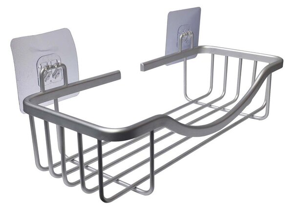 Mensola da bagno senza foratura color argento lucido in alluminio Filaire Aluminium – douceur d'intérieur