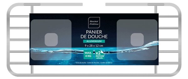 Mensola da bagno senza foratura color argento lucido in alluminio Filaire Aluminium – douceur d'intérieur