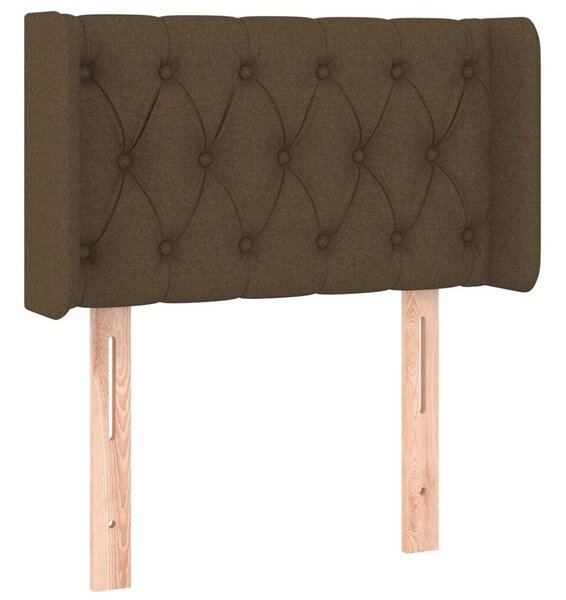 Testiera ad Orecchio Marrone Scuro 83x16x78/88 cm in Tessuto