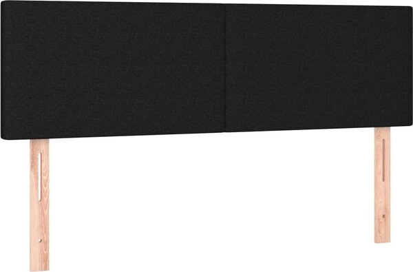 Testiera Nera 144x5x78/88 cm in Tessuto