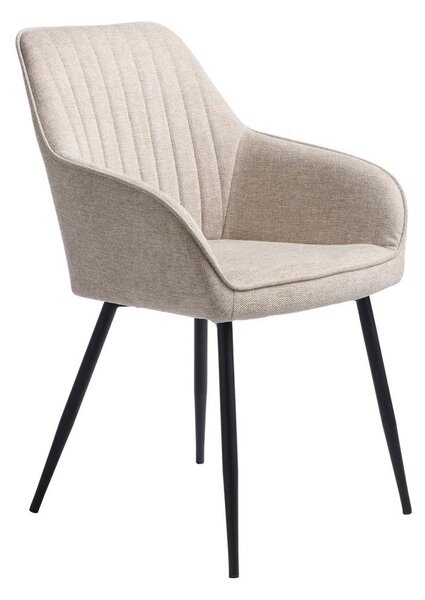 Sedia da pranzo beige in imbottito con braccioli Nolan – Unique Furniture
