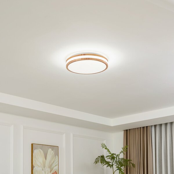 Plafoniera Lindby, Emiva, Legno, Soggiorno, Legno, Moderno